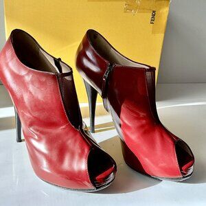 Fendi Zeppa Turchese Suede & PVC Wedge Heels Size 38 /5" Heel/ Italy